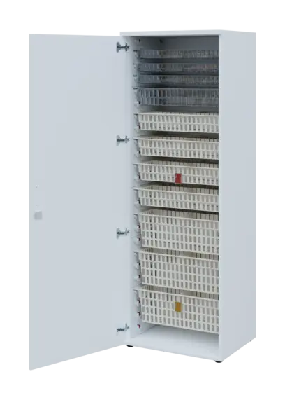 EUROMEDICA D - 66 skříň léková boxová, 1-dveřová, levá, 1950x660x535, korpus bílý, dvířka bílá